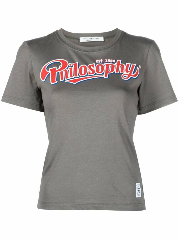 Philosophy Di Lorenzo Serafini logo-print cotton T-shirt - Grey Cover