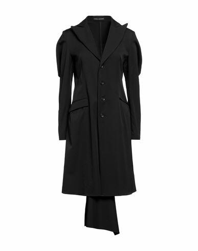 Yohji Yamamoto Woman Overcoat & Trench Coat Black Wool Cover