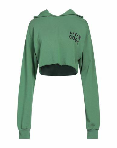 Livincool Woman Sweatshirt Green Cotton Cover