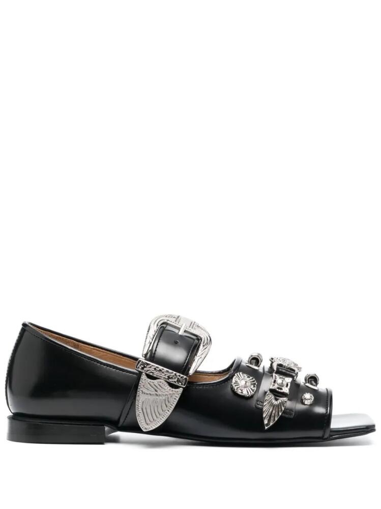 Toga Pulla buckle-fastening open-toe ballerina shoes - Black Cover