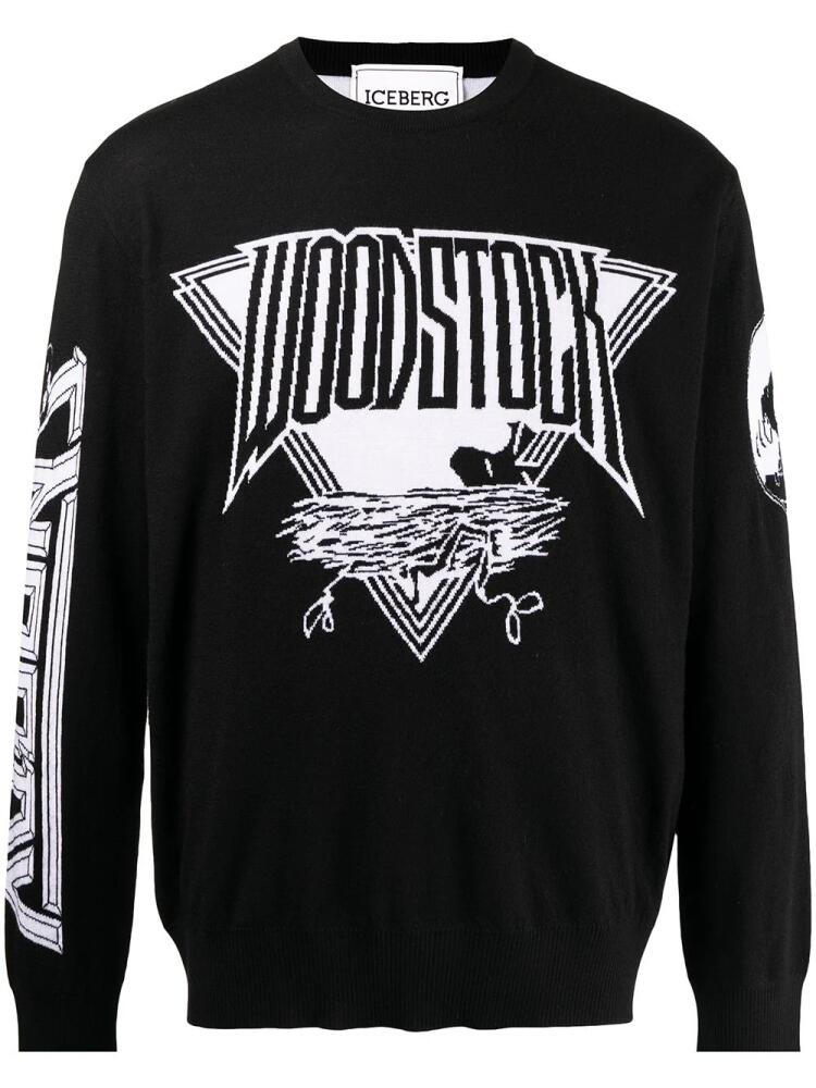 Iceberg Woodstock logo-intarsia jumper - Black Cover