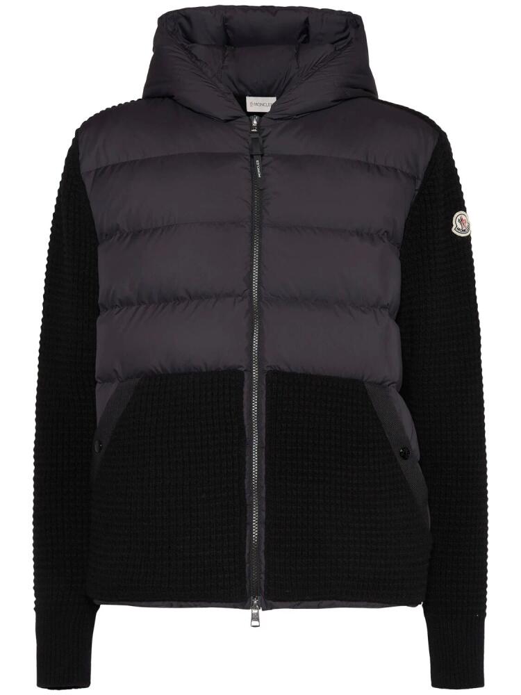 MONCLER Virgin Wool & Cashmere Down Cardigan Cover