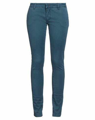 Sun 68 Woman Pants Deep jade Cotton, Elastane Cover