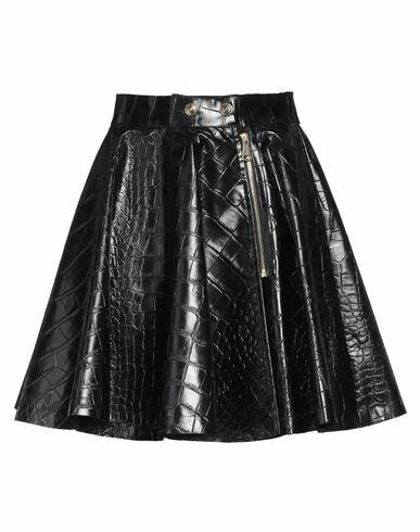 Versace Jeans Couture Woman Mini skirt Black Polyester, Polyurethane resin Cover