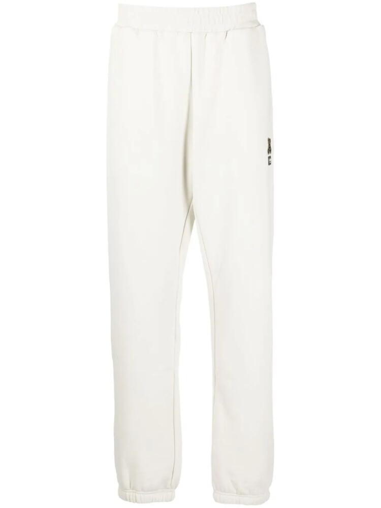 izzue logo-embroidered jersey track pants - White Cover