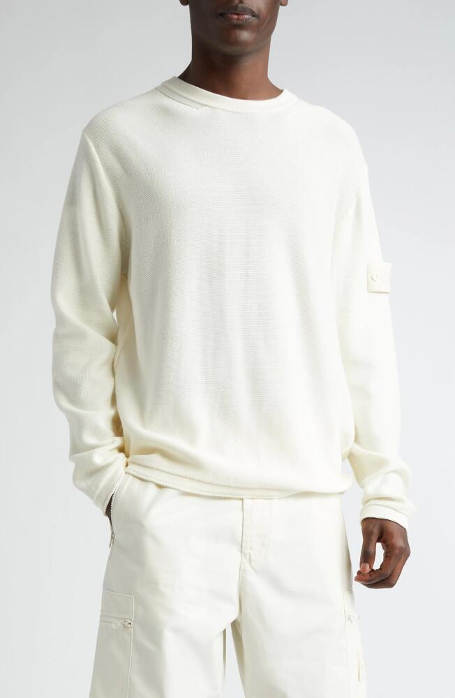 Stone Island Maglia Ghost Cotton & Cashmere Crewneck Sweater in Natural Cover