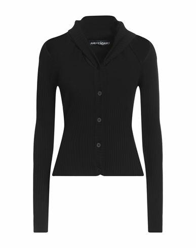 Andreādamo Woman Cardigan Black Viscose, Polyamide Cover