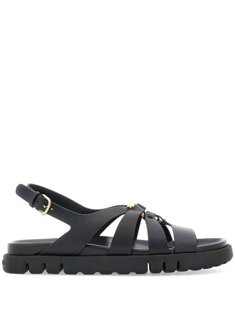 Ferragamo Gancini-plaque caged sandals - Black Cover