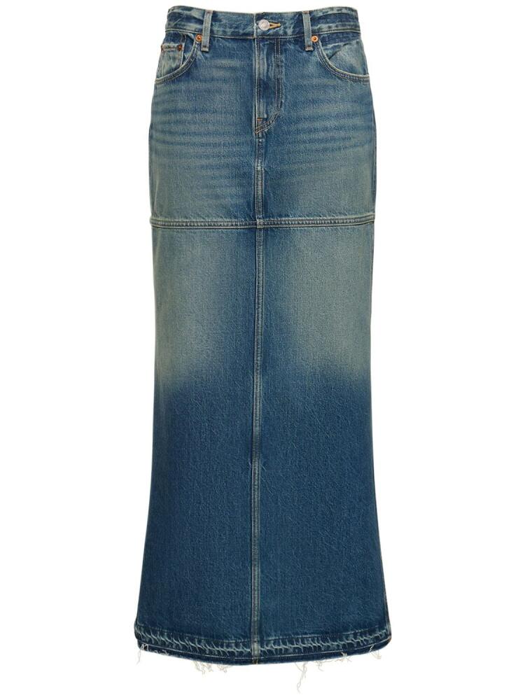 RE/DONE Mid Rise Slit Denim Midi Skirt Cover