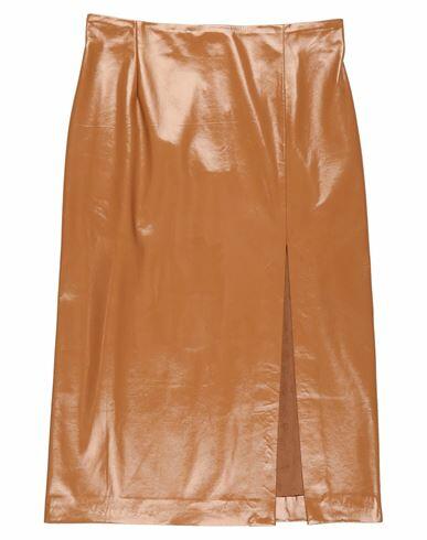 Ottod'ame Woman Midi skirt Camel Polystyrene, Polyurethane Cover