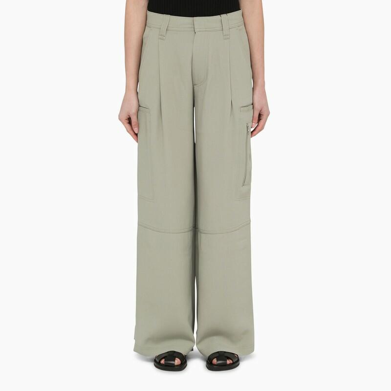 Ami Paris Green acetate and viscose wide trousers Cover