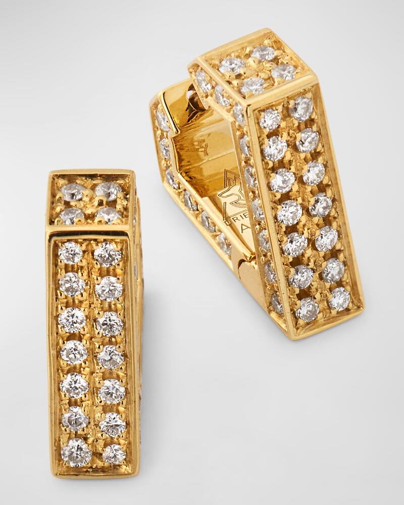 Dries Criel 18K Yellow Gold White Diamond Brute Mini Earrings Cover