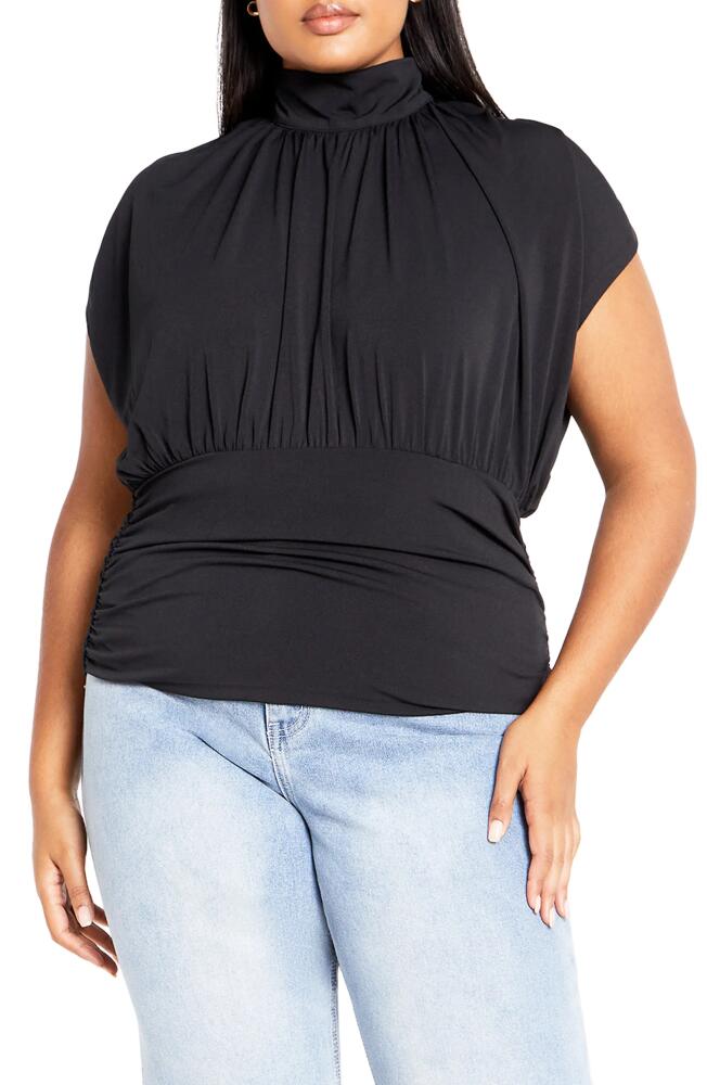 City Chic Kay Mock Neck Top in Black Cover