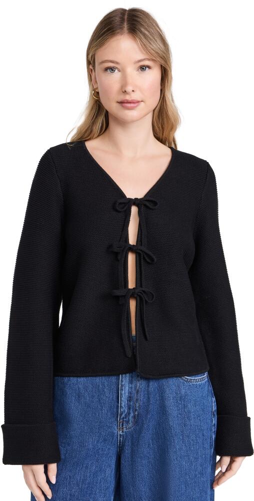 ALIGNE Nadia Tie Knit Cardigan Black Cover