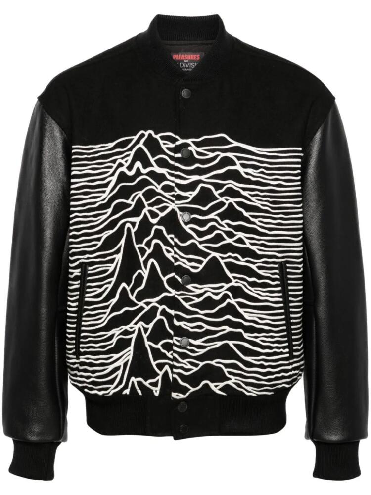 Pleasures x Joy Division embroidered-waves bomber jacket - Black Cover