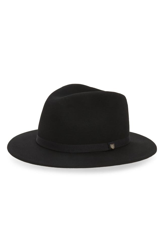 Brixton Messer Packable Wool Fedora in Black/black Cover