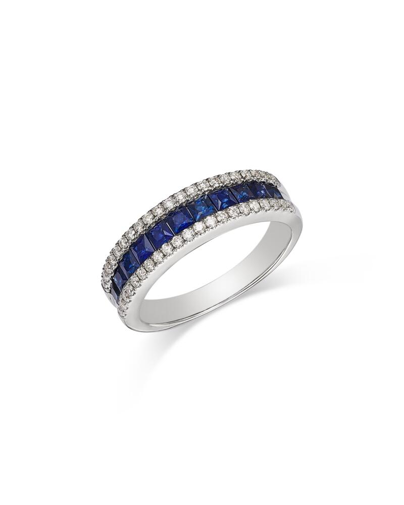 Bloomingdale's Fine Collection Sapphire & Diamond Anniversary Band in 14K White Gold Cover