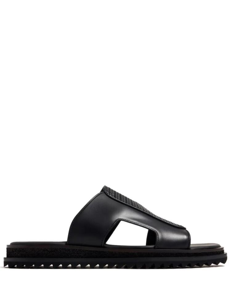 Barrett cut-out leather slides - Black Cover