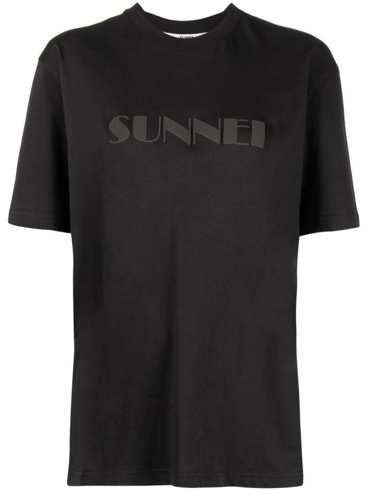 Sunnei logo-print cotton T-shirt - Black Cover