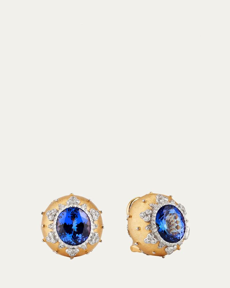 Buccellati 18k Gold Macri Color Earrings With Tanzanite And Diamonds Cover