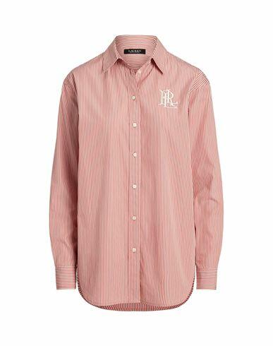 Lauren Ralph Lauren Striped Cotton Broadcloth Shirt Woman Shirt Pastel pink Cotton Cover