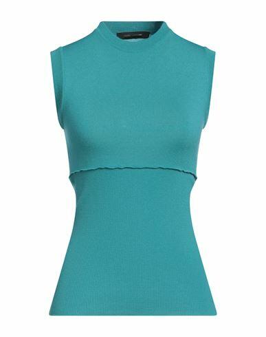 Cedric Charlier Woman Sweater Turquoise Wool Cover