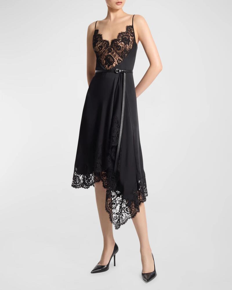 Michael Kors Collection Lace-Trim Handkerchief Slip Dress Cover