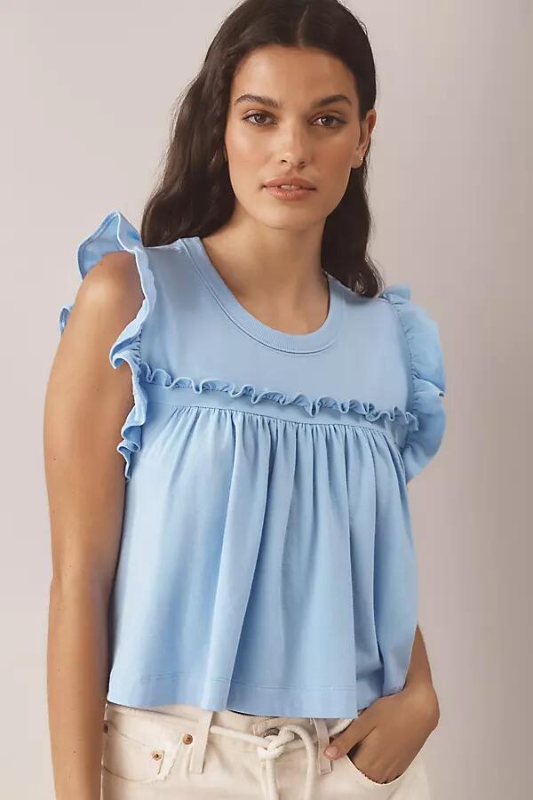 Maeve Sleeveless Ruffle Blouse Cover