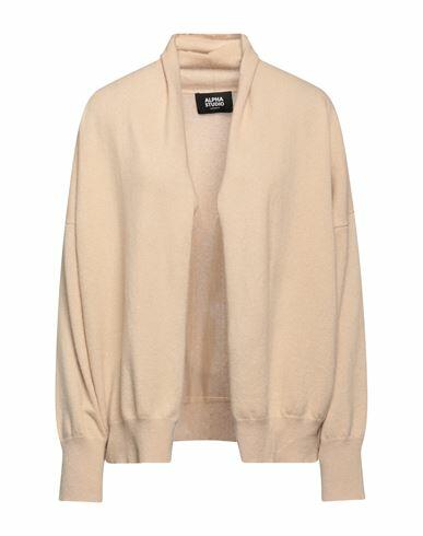 Alpha Studio Woman Cardigan Beige Cashmere Cover