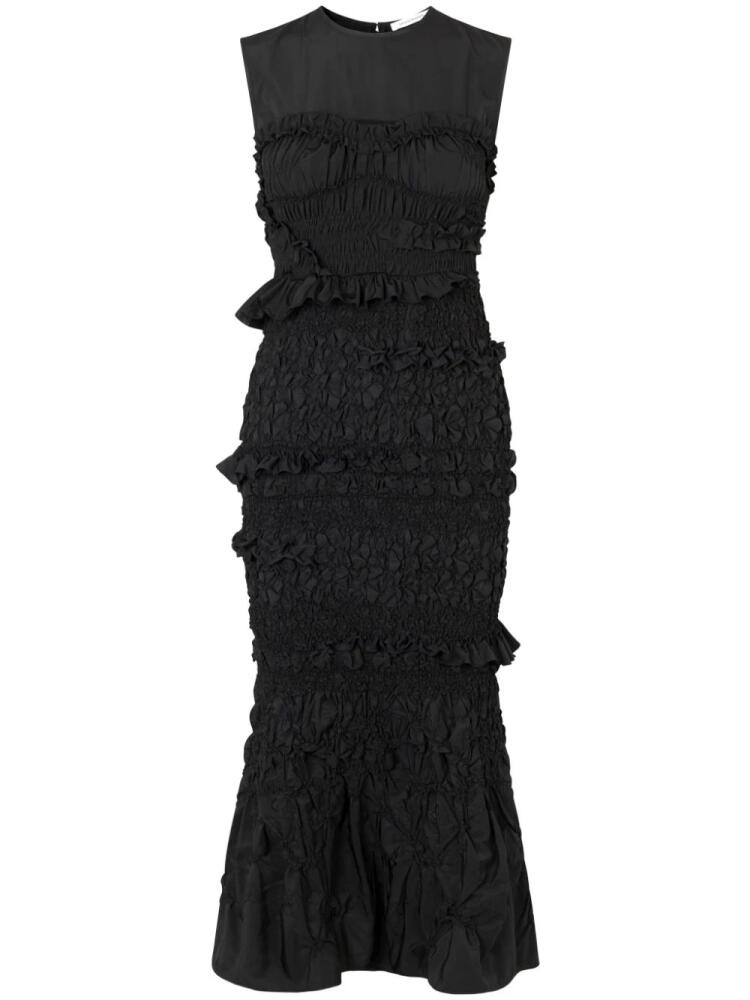 Cecilie Bahnsen Vanda smocked midi dress - Black Cover