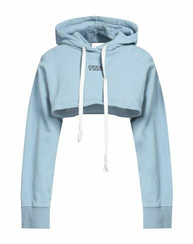 Erika Cavallini Woman Sweatshirt Sky blue Cotton Cover