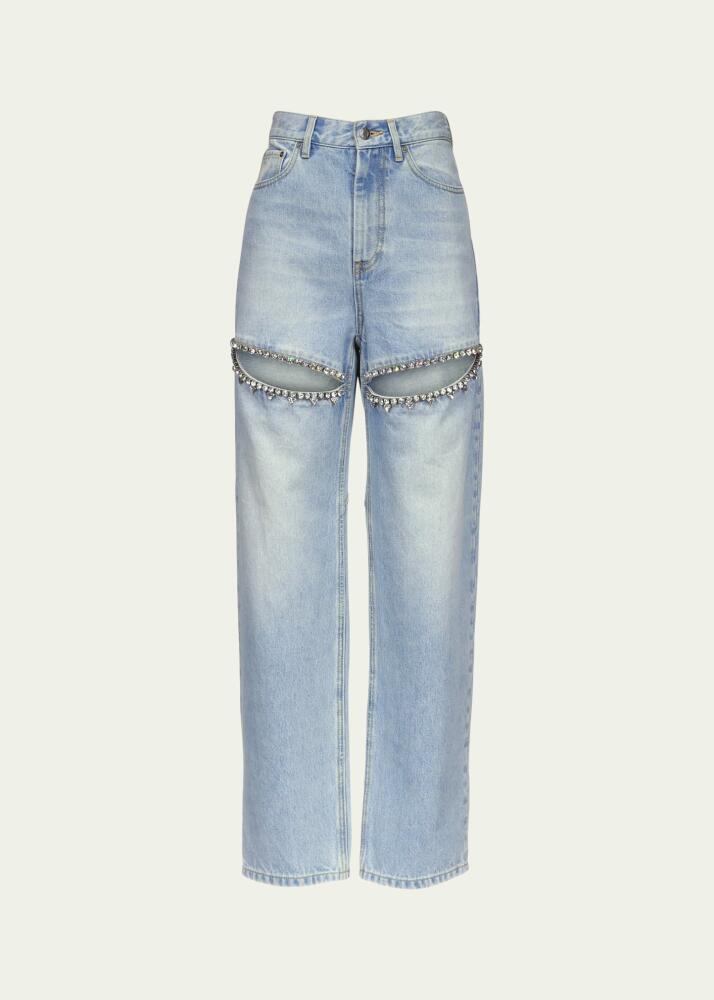 AREA Crystal Slit Jeans Cover