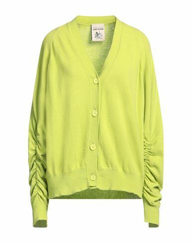 Semicouture Woman Cardigan Acid green Virgin Wool, Cashmere Cover