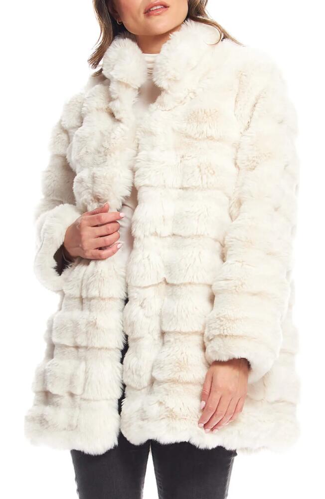 DONNA SALYERS FABULOUS FURS Rainier Reversible Faux Fur Coat in Ivory Cover