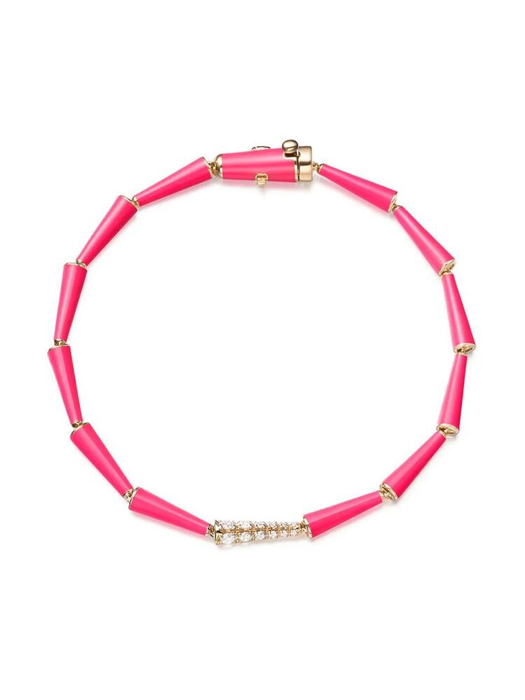 Melissa Kaye 18kt yellow gold and diamond Lola bracelet - Pink Cover