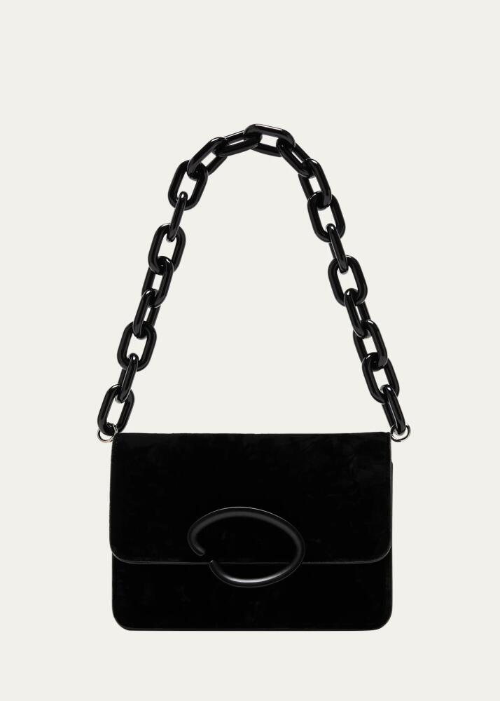 Oscar de la Renta O Pochette Suede Chain Crossbody Bag Cover