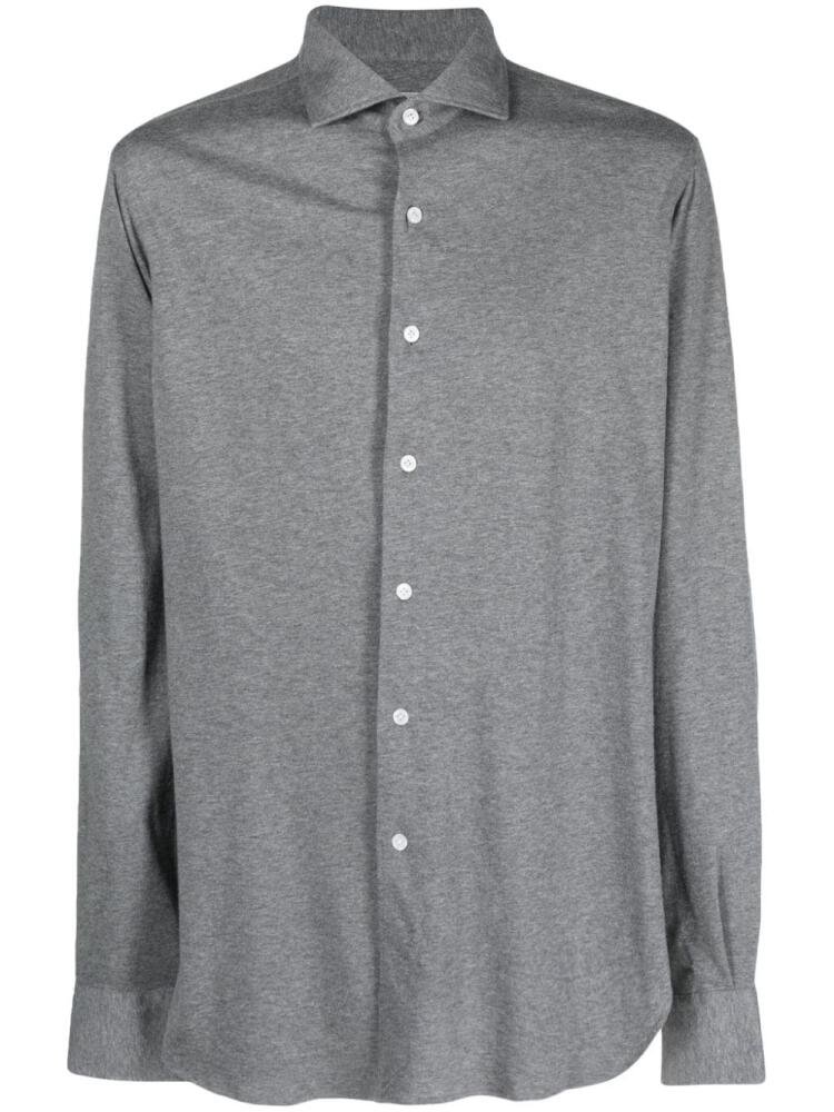 Orian mélange-effect spread-collar shirt - Grey Cover