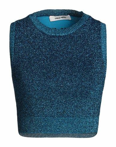 Circus Hotel Woman Sweater Blue Viscose, Polyamide Cover