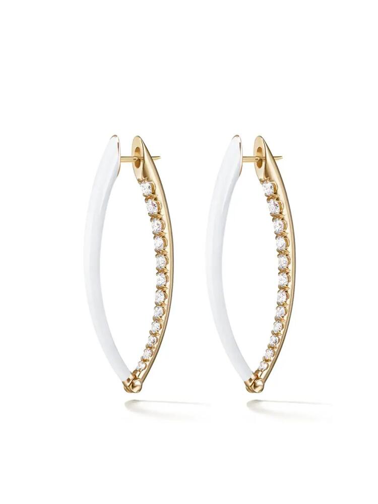 Melissa Kaye 18kt yellow gold and diamond Cristina hoop earrings Cover