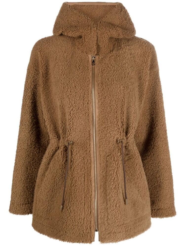 Yves Salomon hooded lambfur jacket - Brown Cover