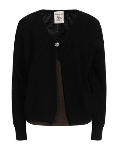 Semicouture Woman Cardigan Black Wool, Polyamide, Acetate, Viscose, Silk Cover