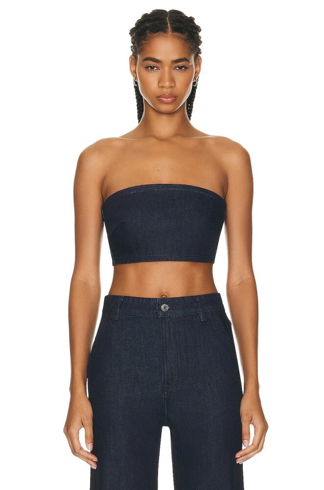 GRLFRND Lilah Denim Tube Top in Blue Cover