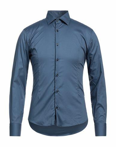 Takeshy Kurosawa Man Shirt Slate blue Cotton, Elastane Cover