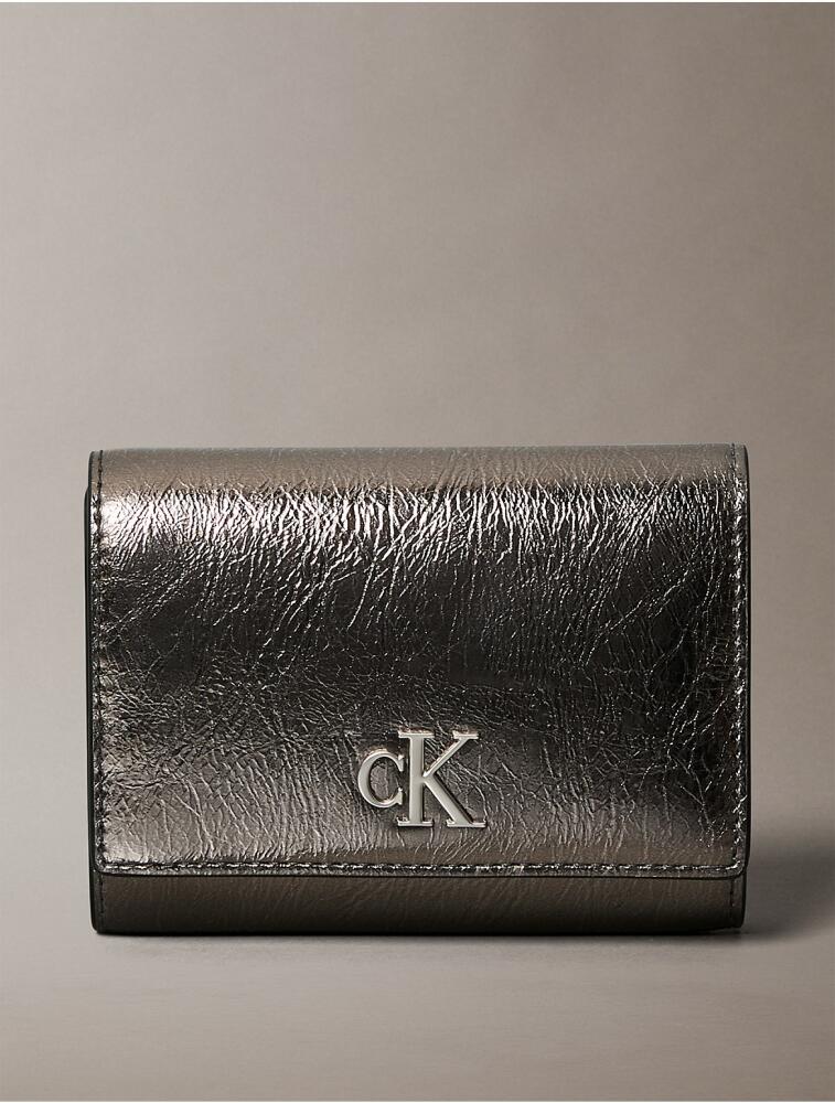 Calvin Klein Women's Archive Hardware Reflective Trifold Wallet - Metallic Cover