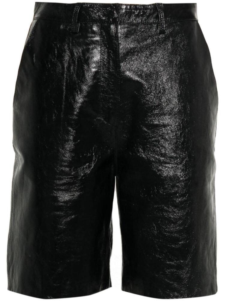 Claudie Pierlot cracked-effect shorts - Black Cover