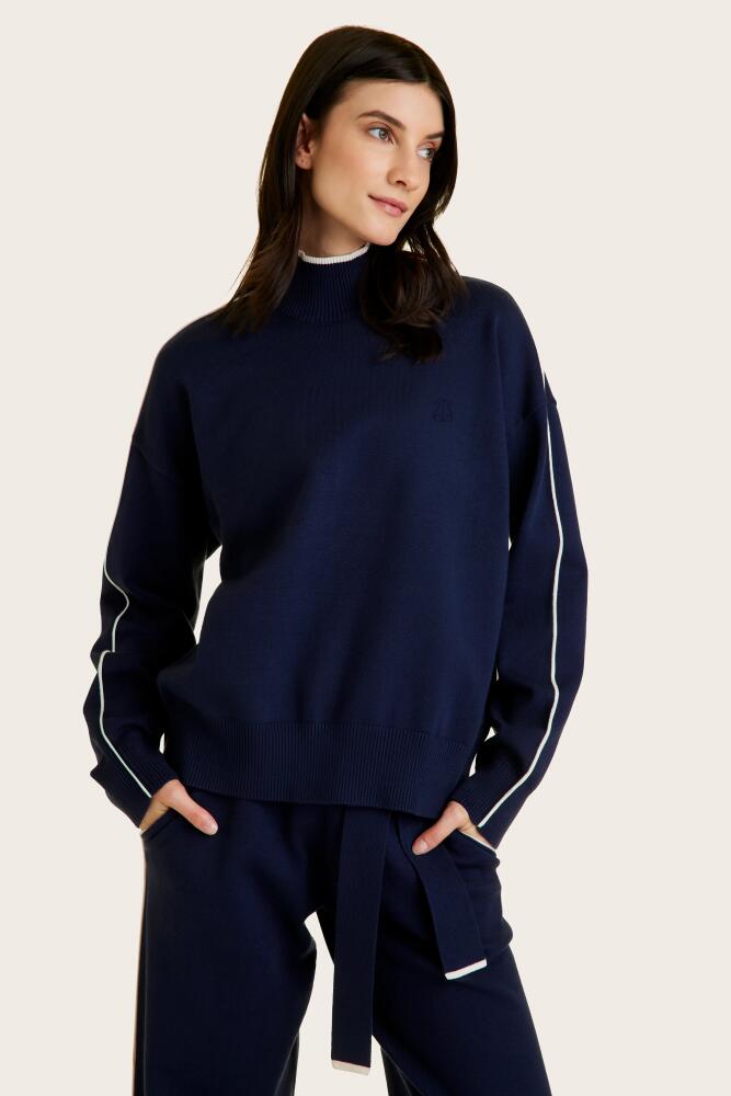 ALALA Framed Knit Mock Neck in Navy Cover