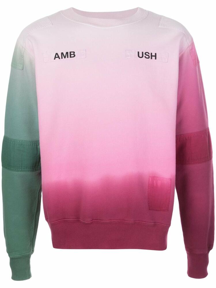 AMBUSH logo-print ombré sweatshirt - Pink Cover