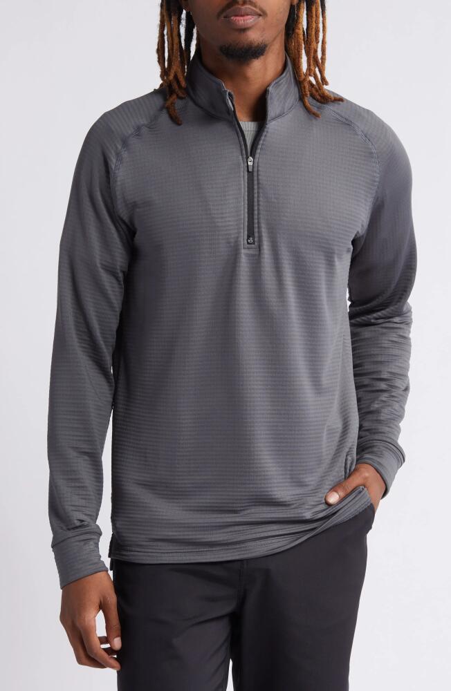 Swannies Lukas Quarter Zip Waffle Golf Pullover in Charcoal Cover