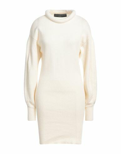 Federica Tosi Woman Mini dress Ivory Virgin Wool, Cashmere Cover