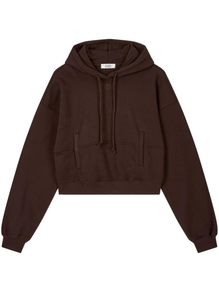 STUDIO TOMBOY logo-embroidered hoodie - Brown Cover